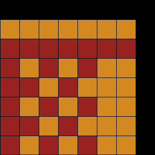 The same tile in color after the palette lookup