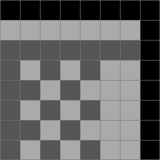 One decoded background tile in four shades of gray
