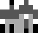 The decoded tile rendered in grayscale: a small house